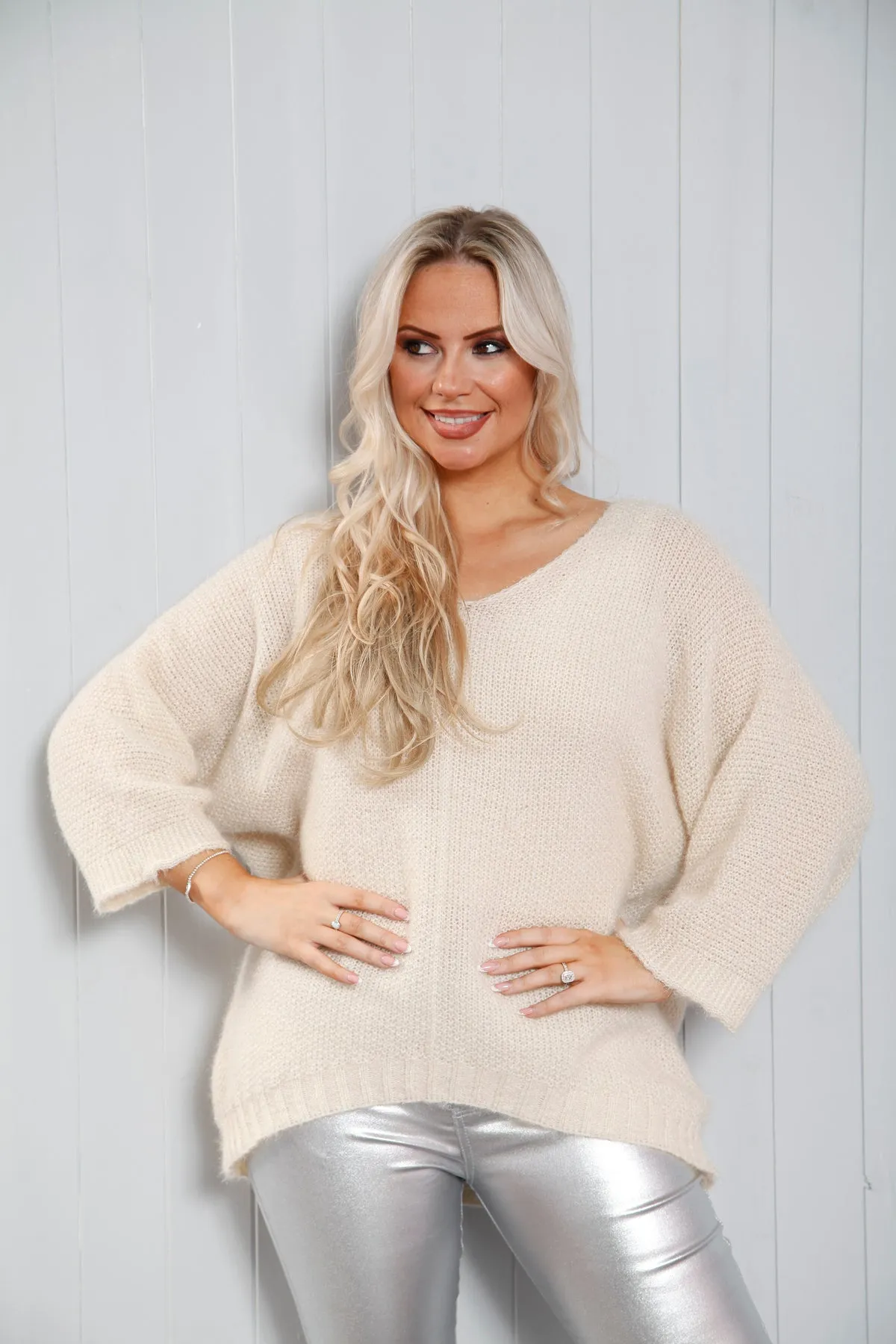 Bryony Brushed Knit Jumper Cream