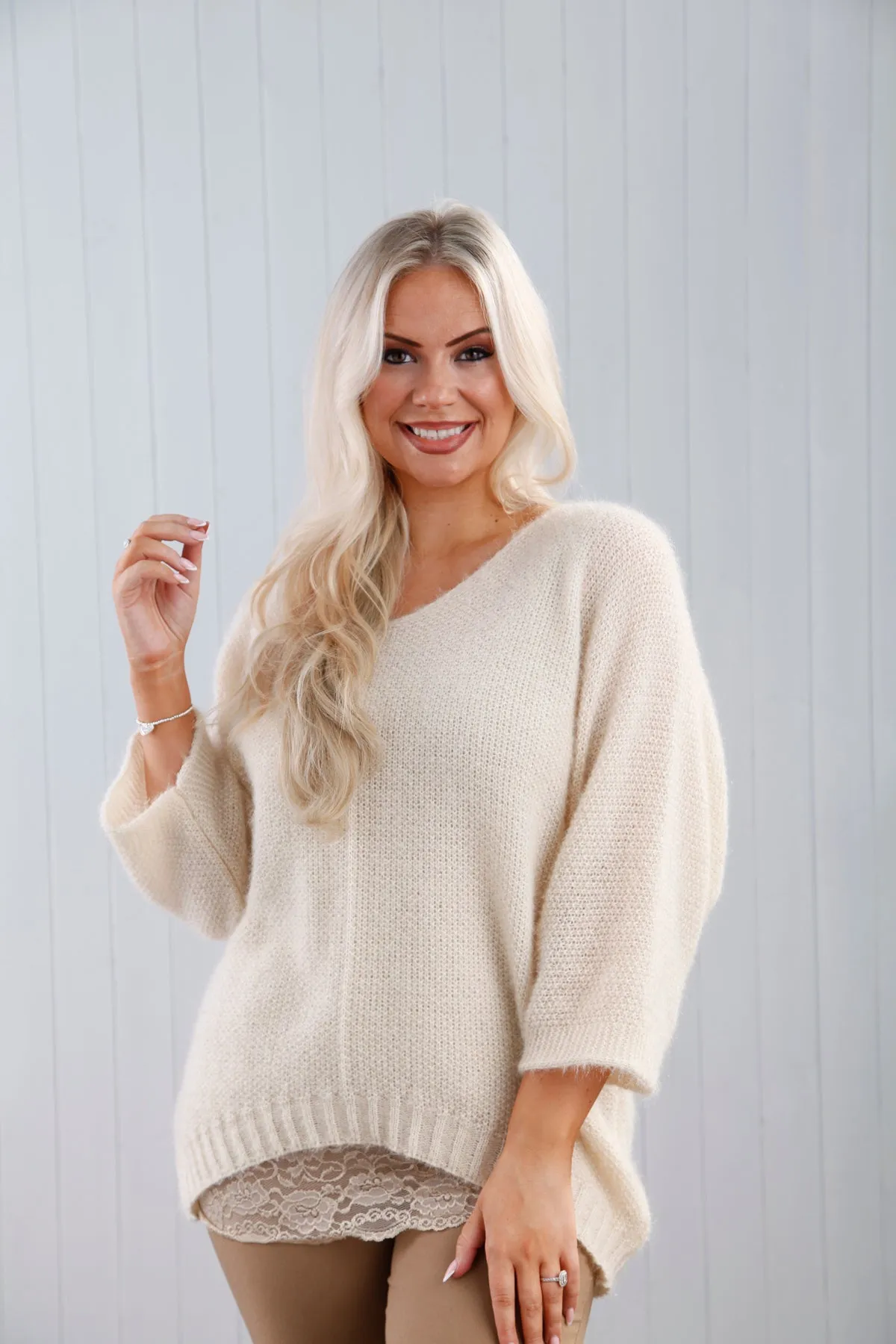 Bryony Brushed Knit Jumper Cream