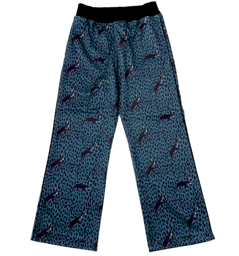 BTJ6C3-African Print Track Pants-Lightning Panther