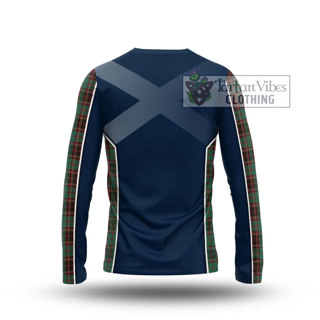 Buchan Ancient Tartan Long Sleeve T-Shirt with Family Crest and Lion Rampant Vibes Sport Style