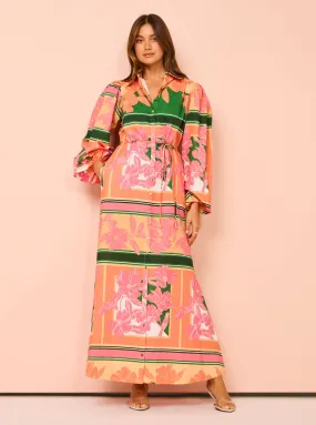 By Nicola Sail Away Maxi Billow Sleeve Dress in Rio Floral