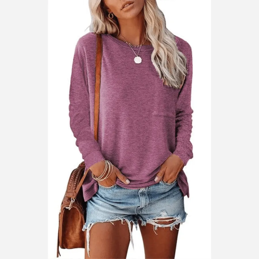 Casual Long Sleeve Shirt with Pocket