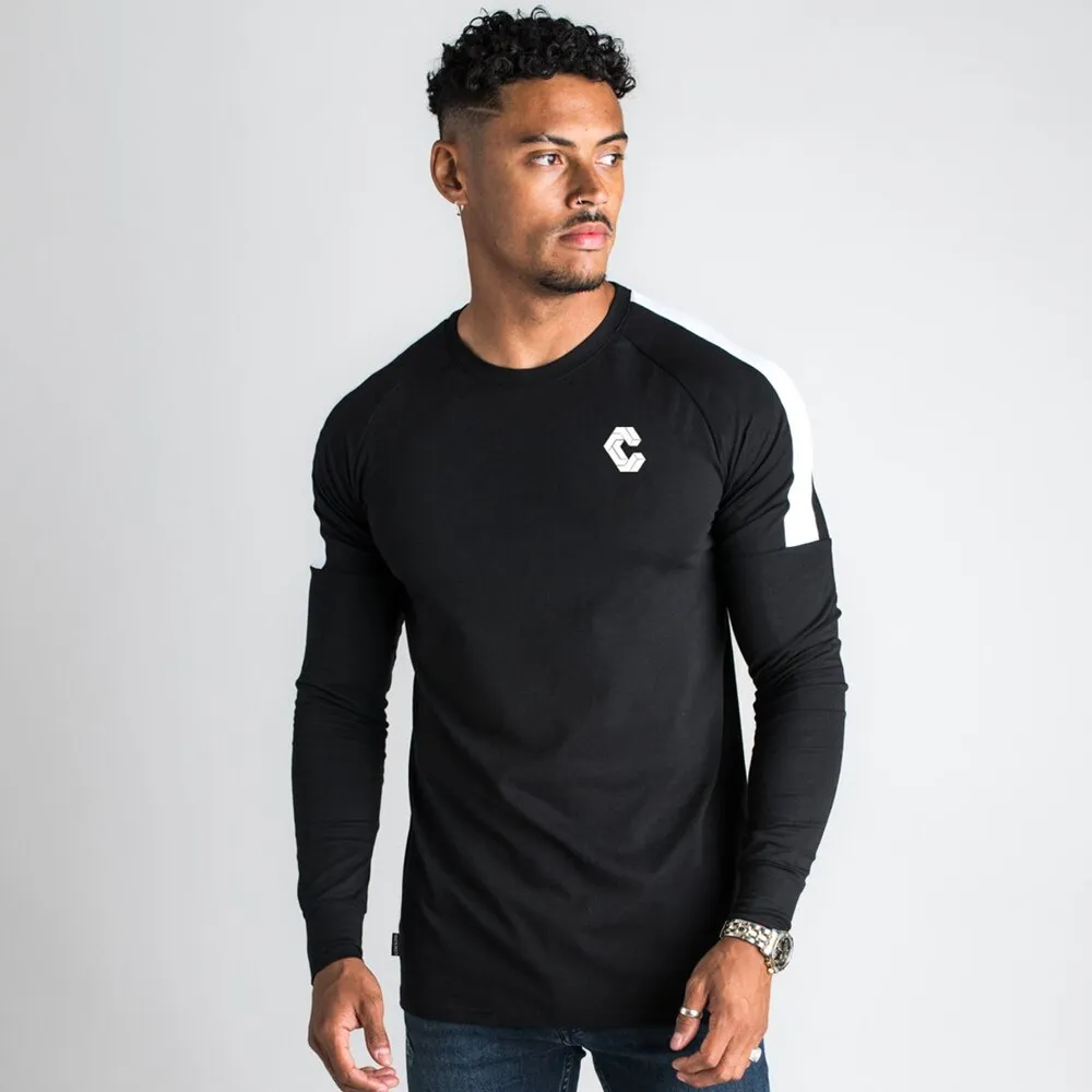 Casual Slim Long sleeves t shirt Men Gym Fitness Bodybuilding Cotton T-shirt Male Jogger Workout Black Tees Tops Fashion Clothes