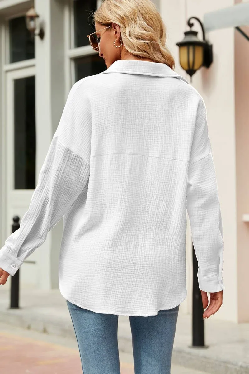 CASUAL V NECK LONG SLEEVED SHIRT_CWTSTL0800