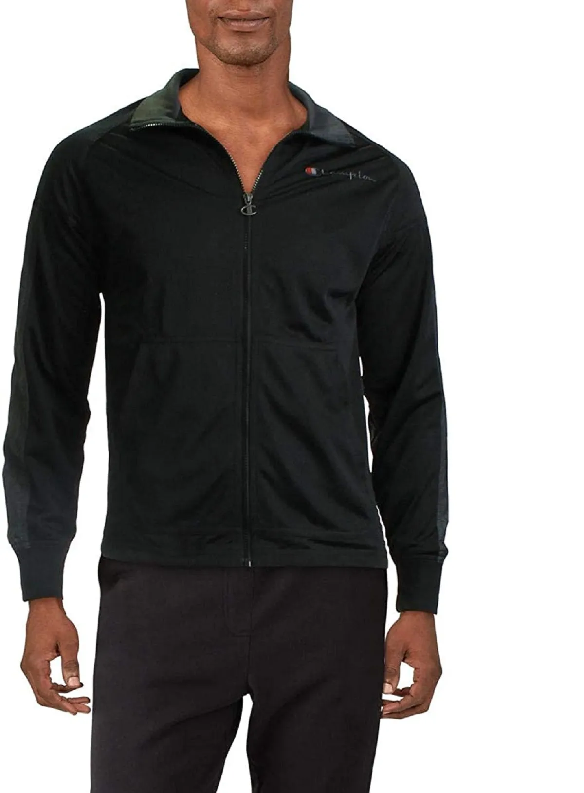 Champion Men's Mesh Warm-Up  Athletic Windbreaker Jacket, Black, L