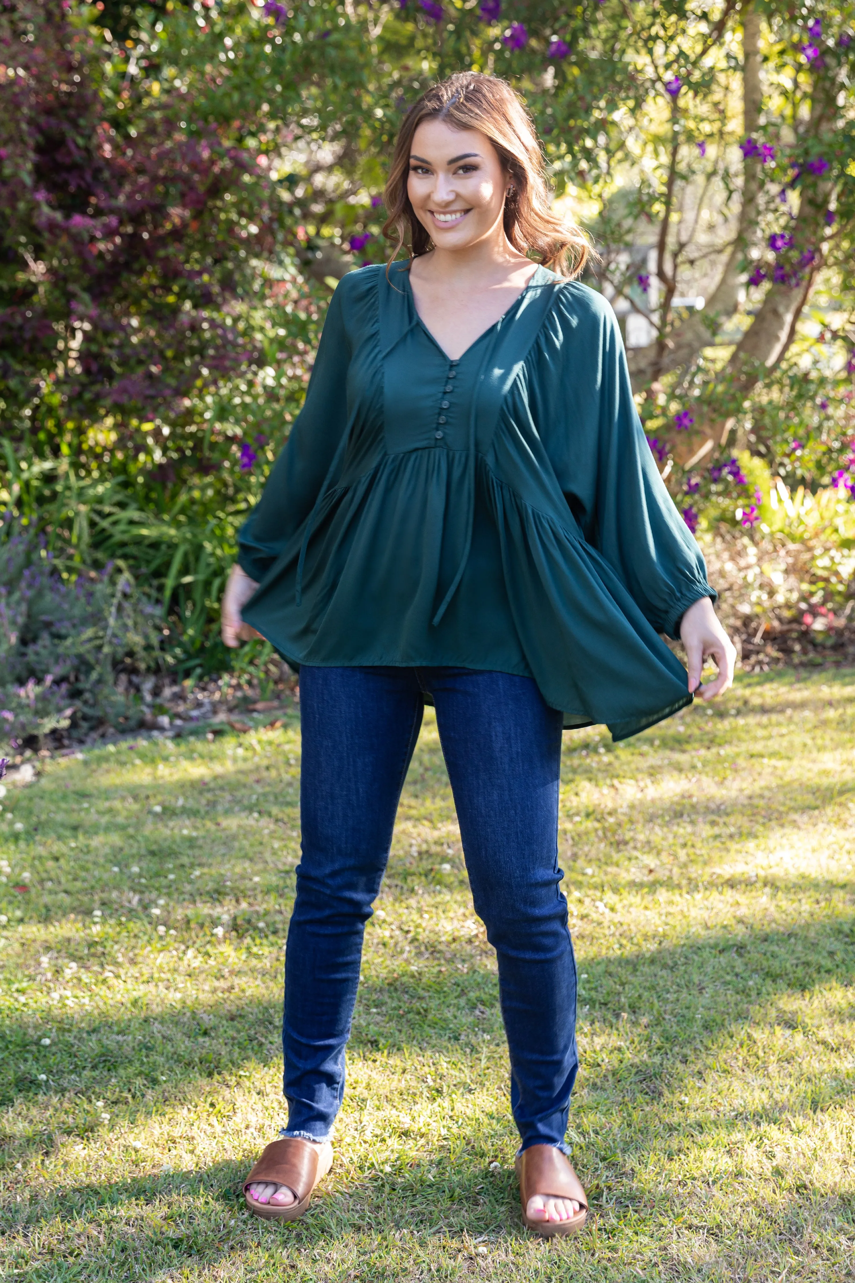 Charlie Top | Peacock Green | FINAL SALE