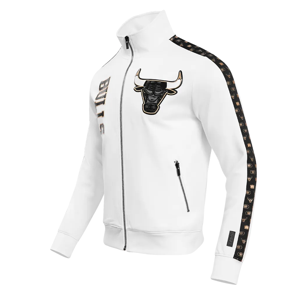 CHICAGO BULLS PRINT TAPING DK TRACK JACKET (WHITE/BLACK)