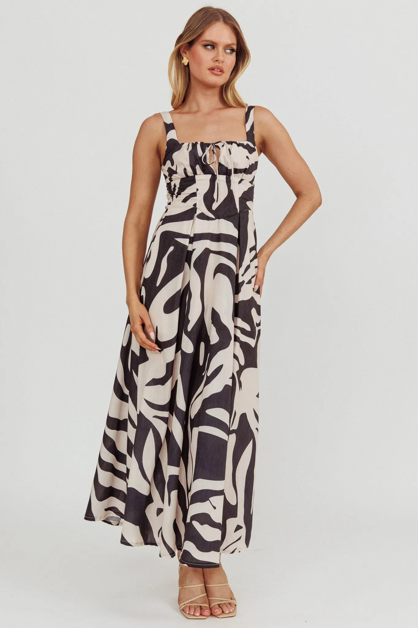 Colette A-Line Maxi Dress Black