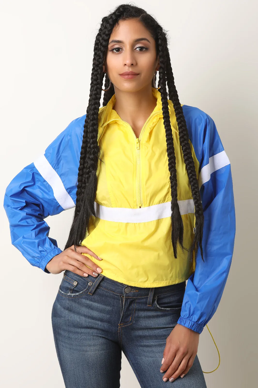 Color Panel Track Windbreaker Jacket