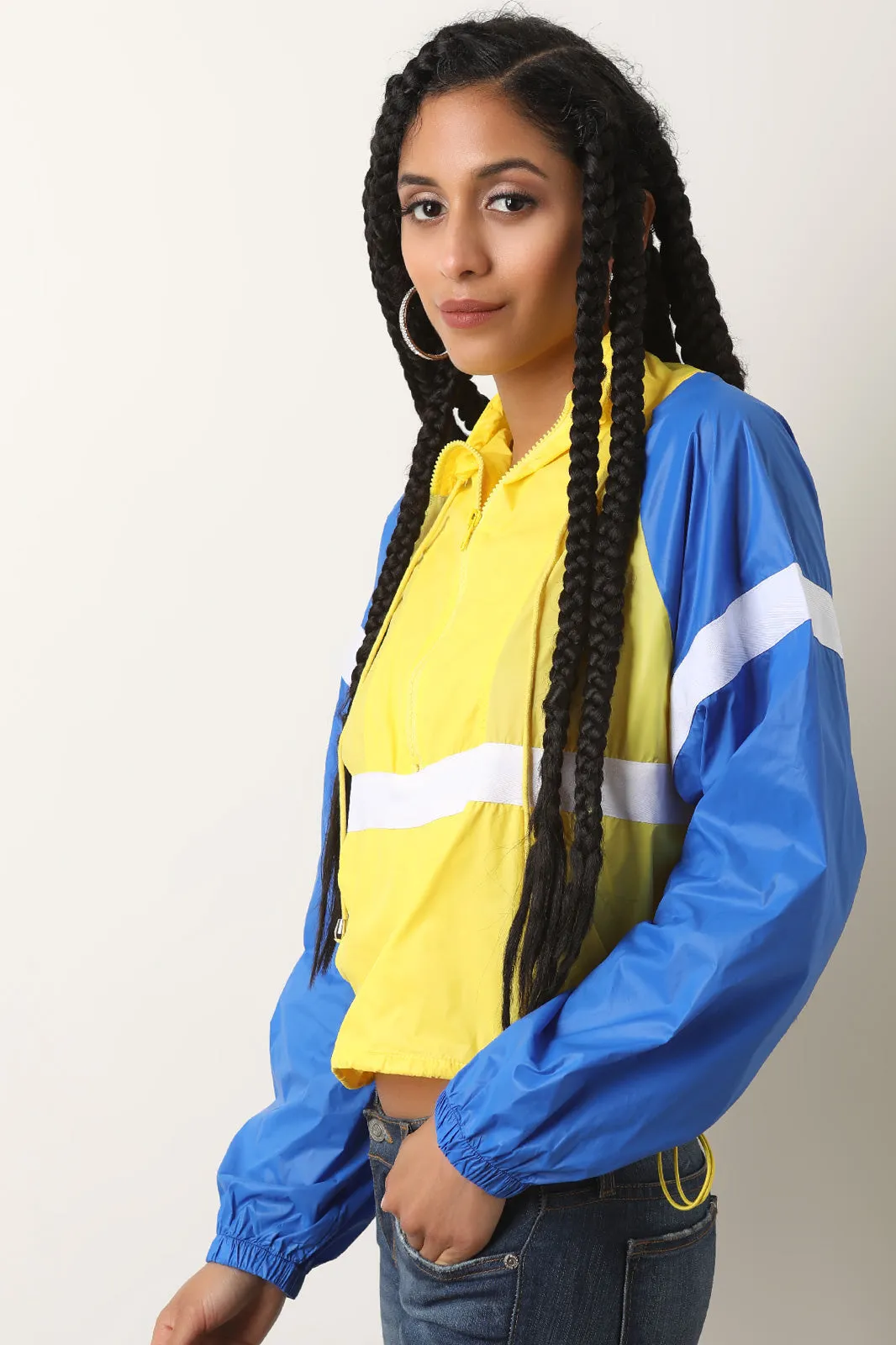 Color Panel Track Windbreaker Jacket