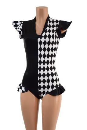 Color Split Harlequin Romper