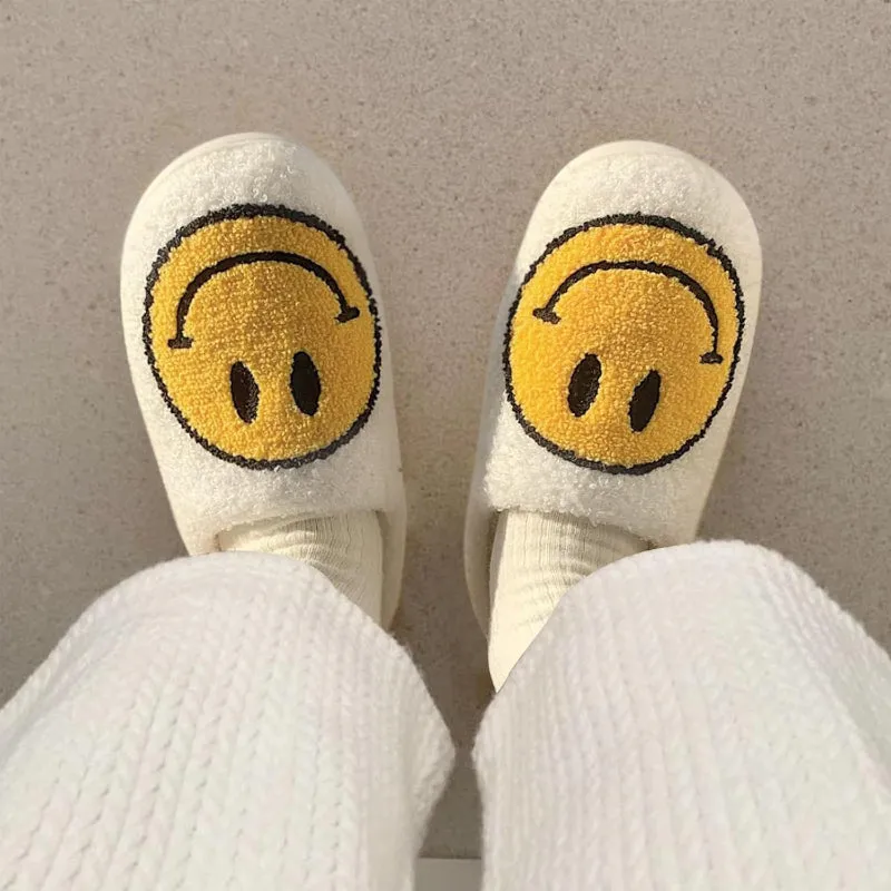 Comfy Smile Plush Slip On Slippers