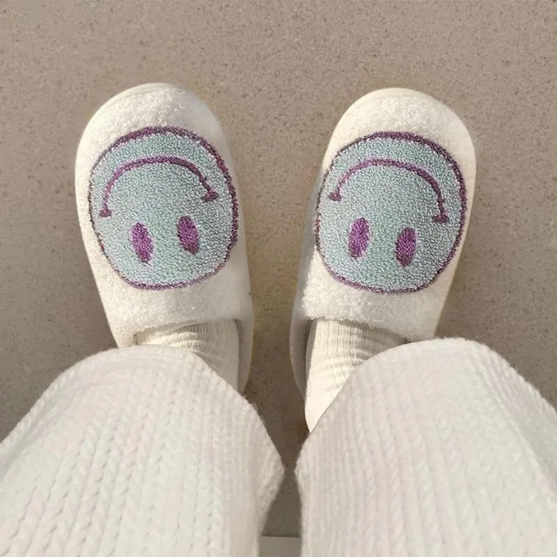 Comfy Smile Plush Slip On Slippers