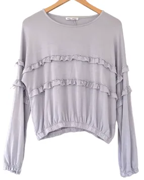 Cool Summer Iris Ruffle Knit Top