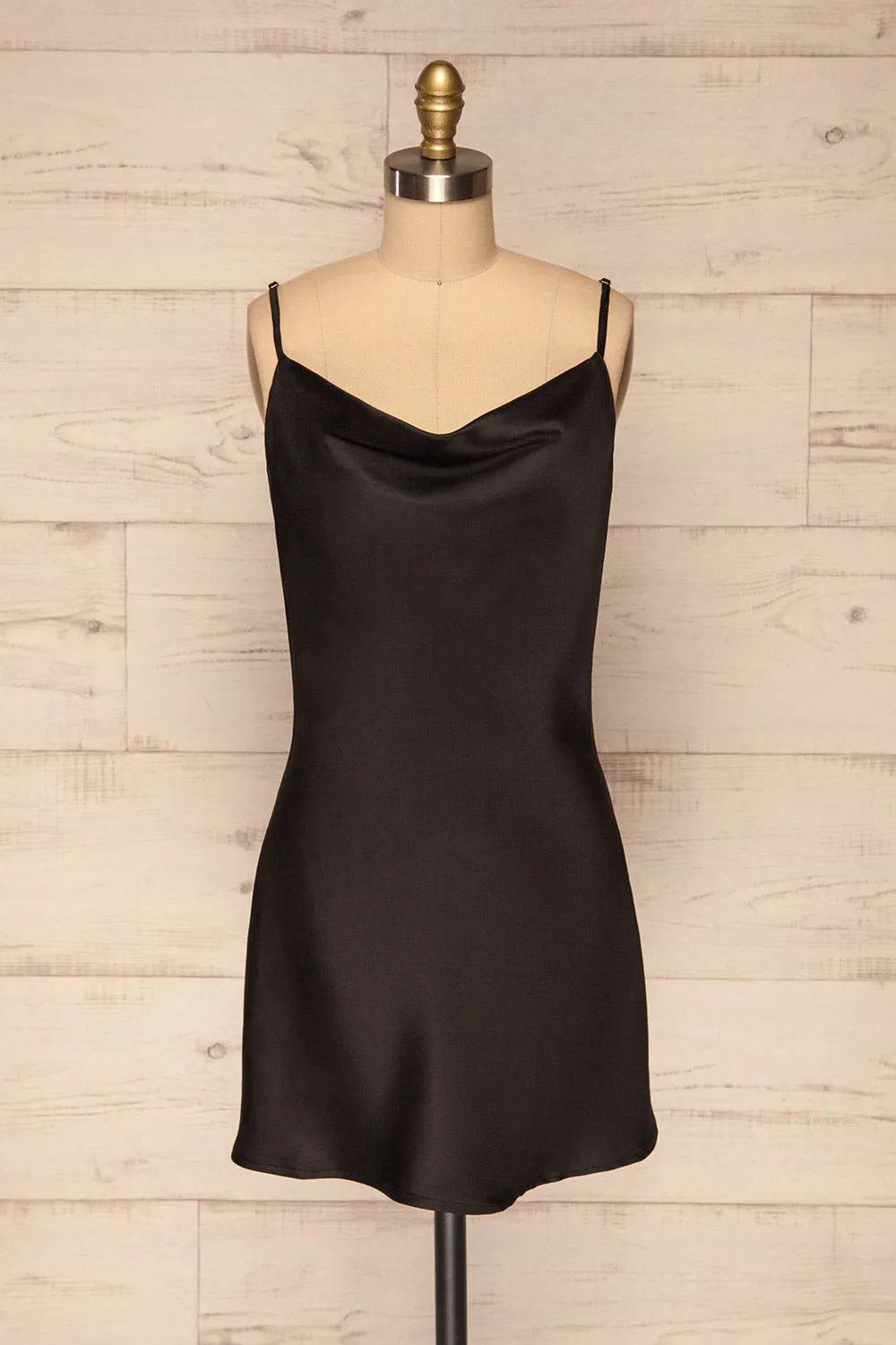 Cosenza Black | Satin Slip Dress