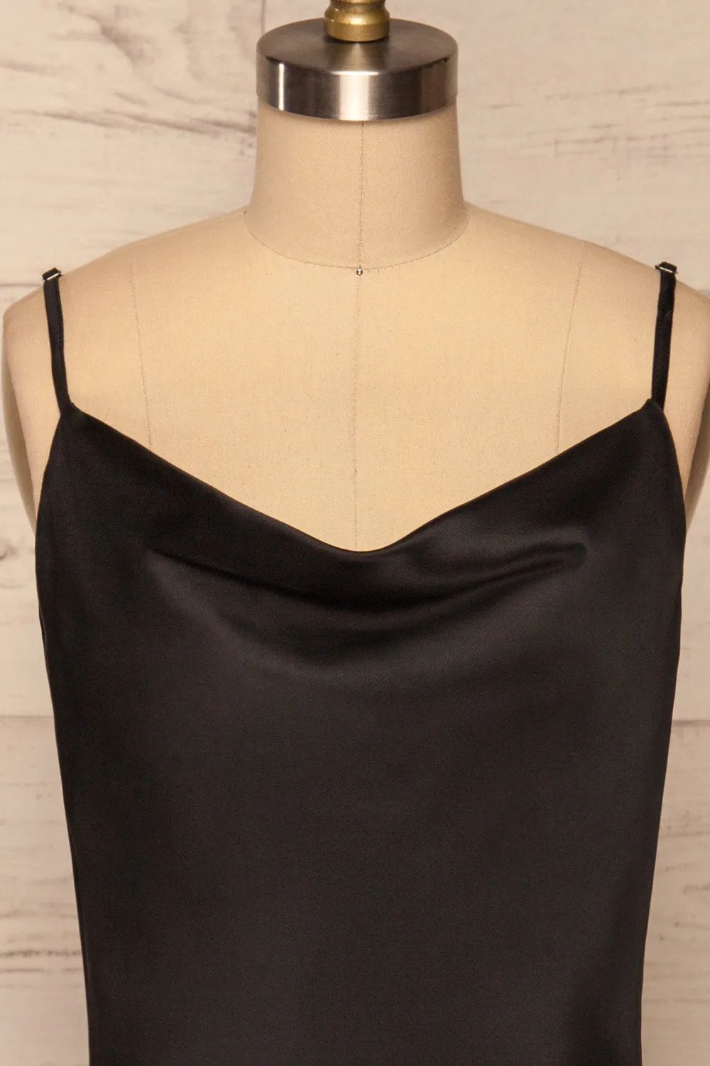 Cosenza Black | Satin Slip Dress