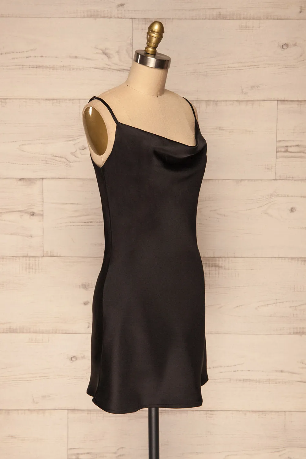 Cosenza Black | Satin Slip Dress