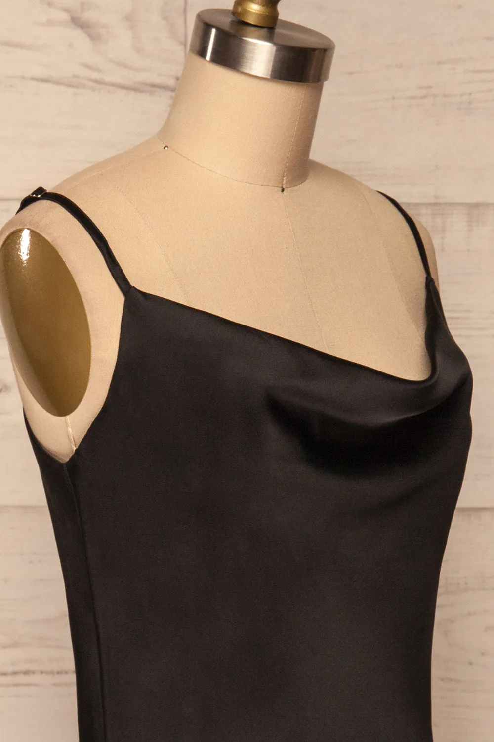 Cosenza Black | Satin Slip Dress