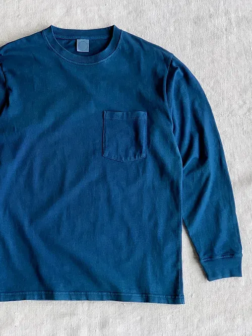 Cotton Long-sleeve T-Shirt | Organic Indigo Hand-dyed