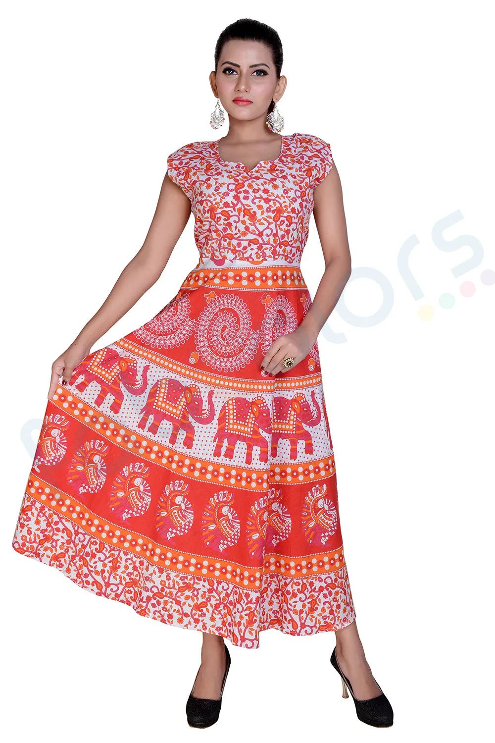 Cotton Traditional Rajasthani Print Maxi