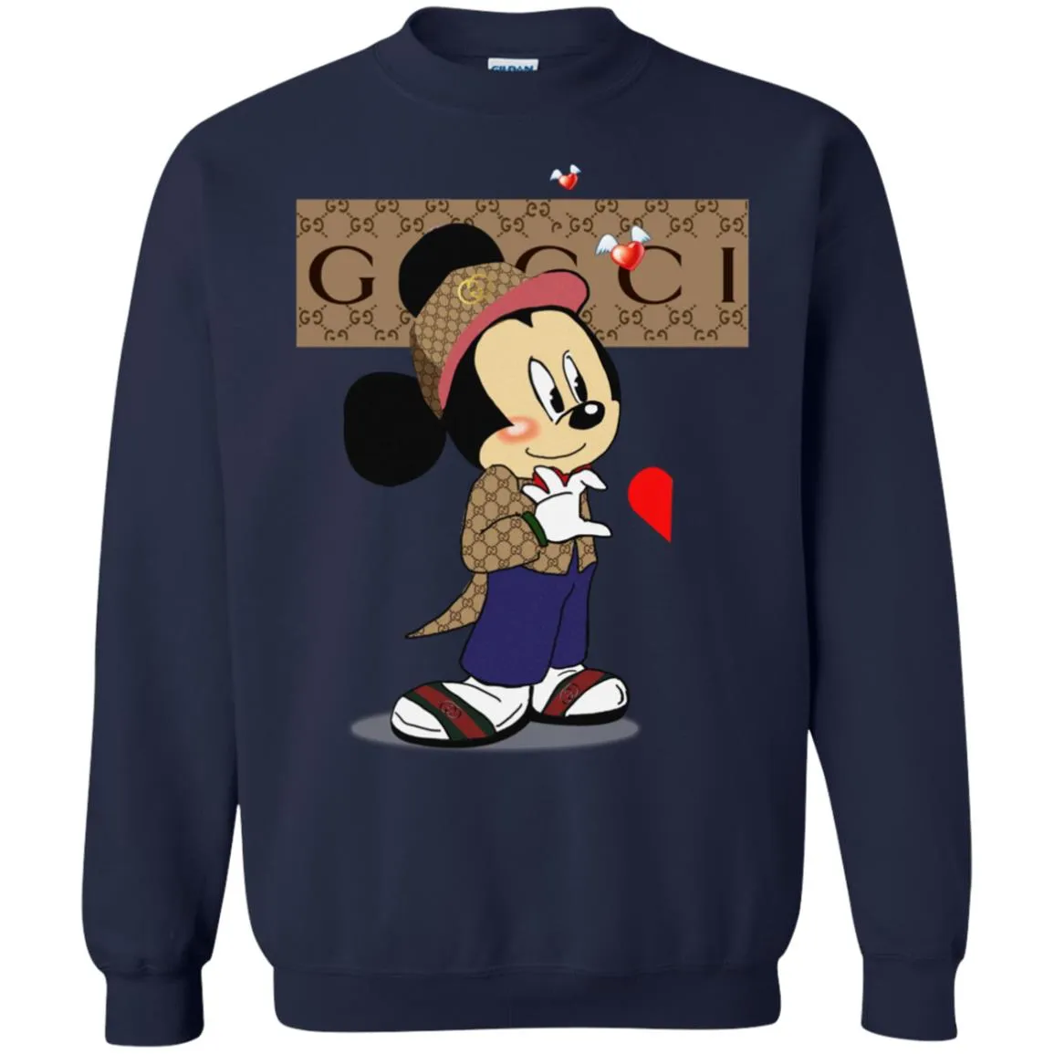 Couple Gucci Mickey Tshirt Valentine's Day Crewneck Pullover Sweatshirt