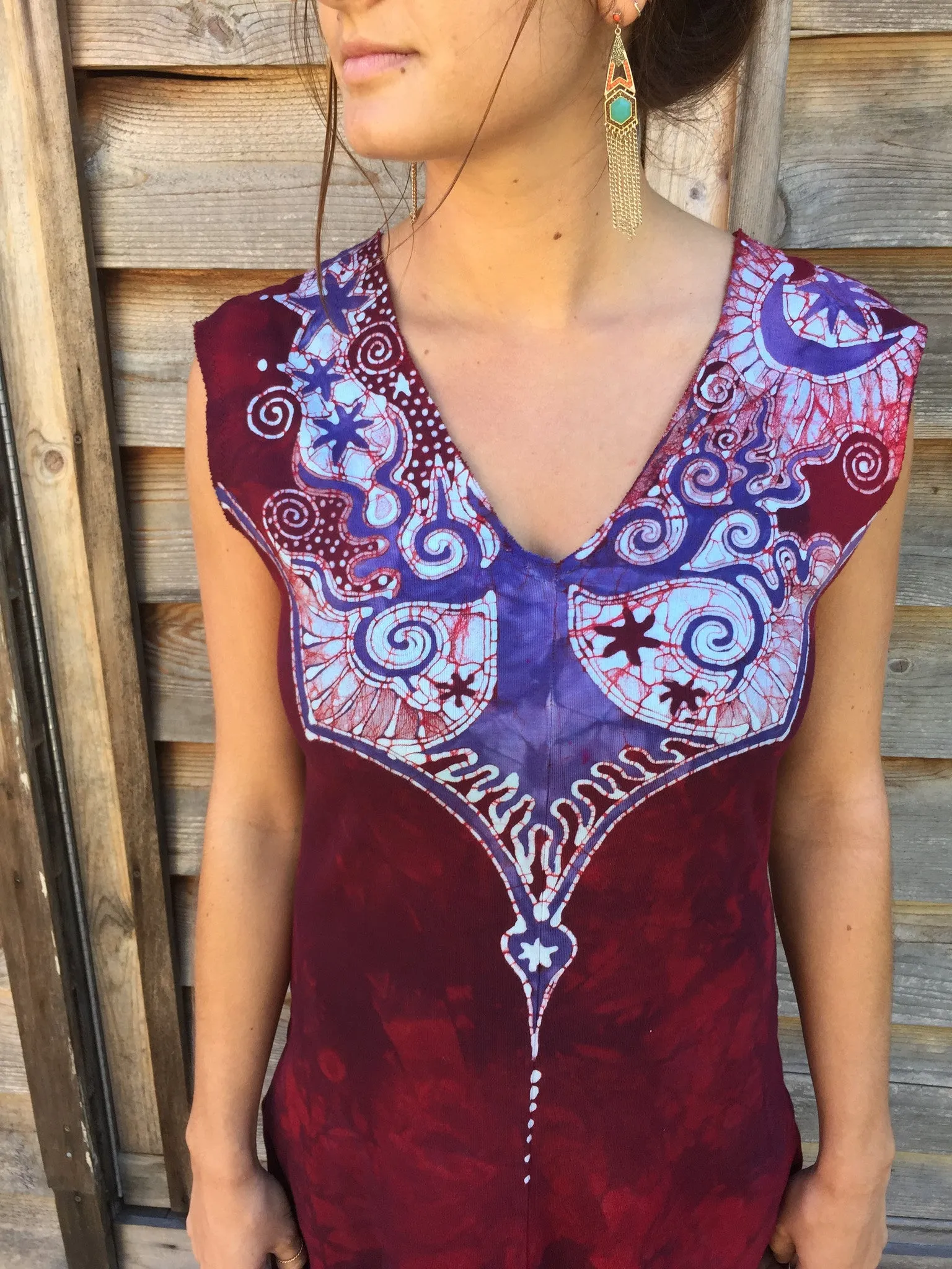 Cranberry Country Organic Cotton Batik Dress