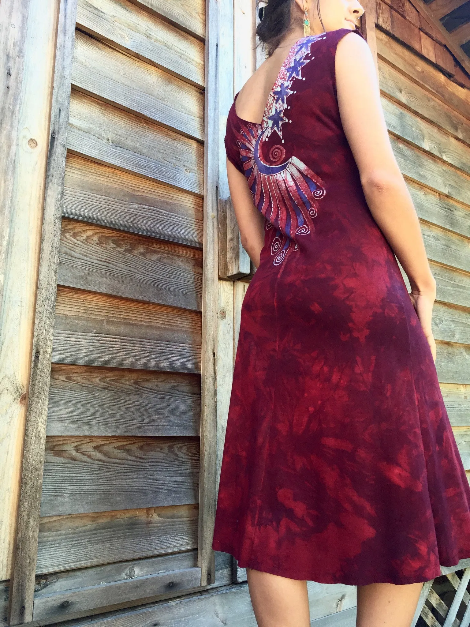 Cranberry Country Organic Cotton Batik Dress