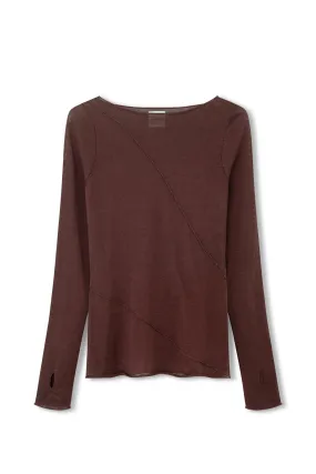 Currant Panelled Knit Top