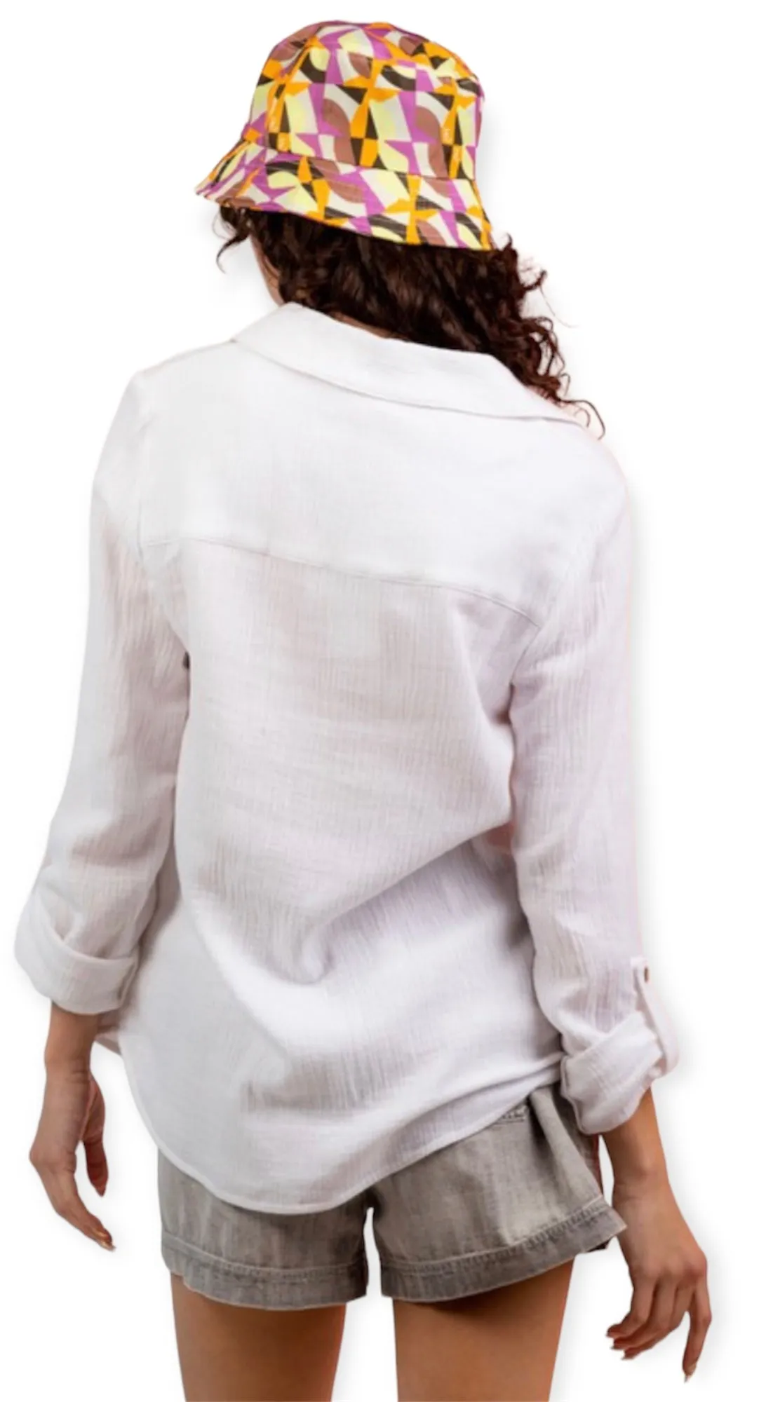 Daisy White Long Sleeve Button Down Shirt