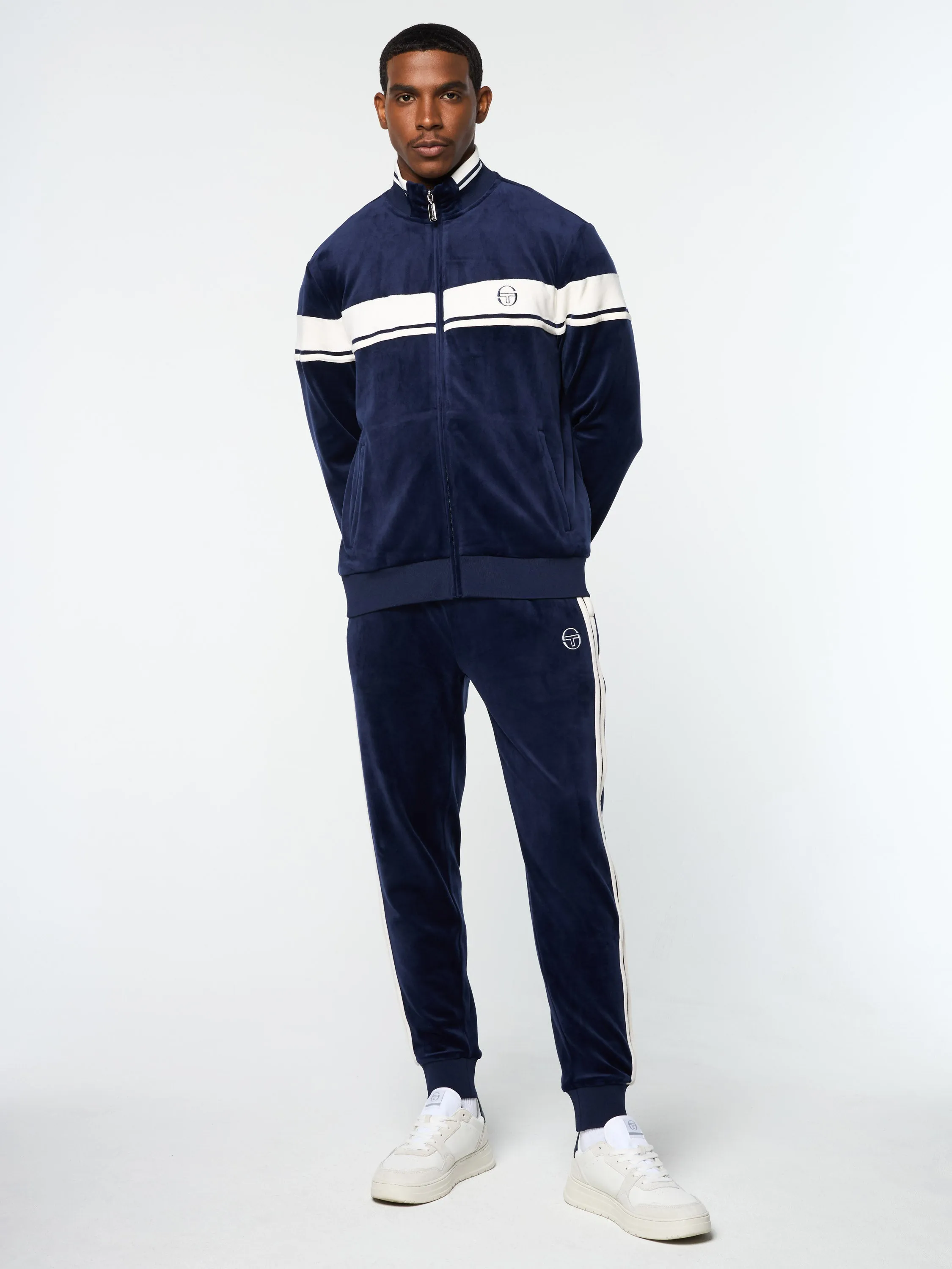 Damarindo Velour Track Jacket- Maritime Blue