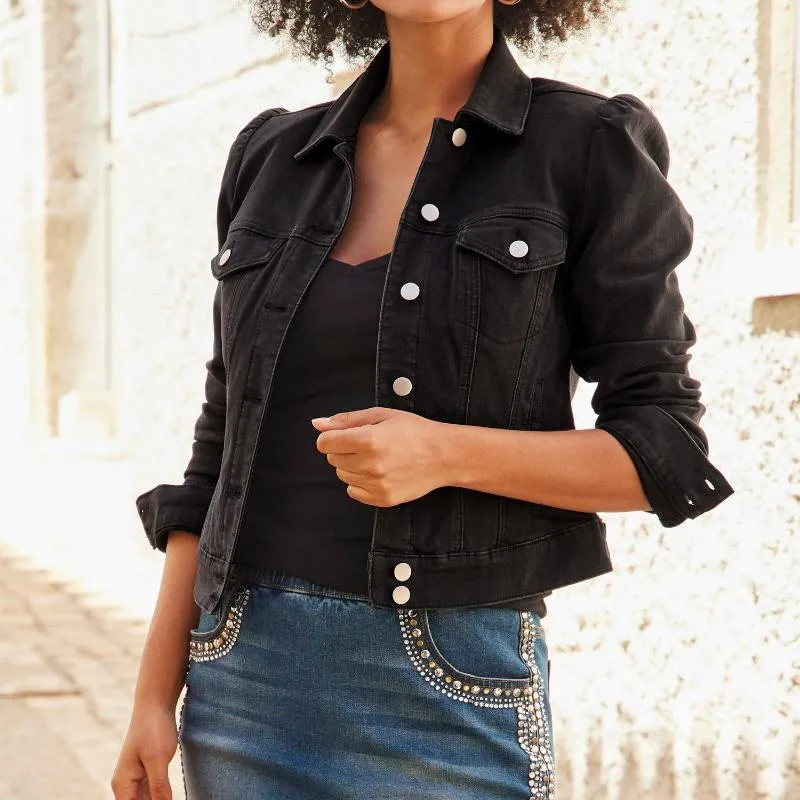 Denim Puff Sleeve Jacket