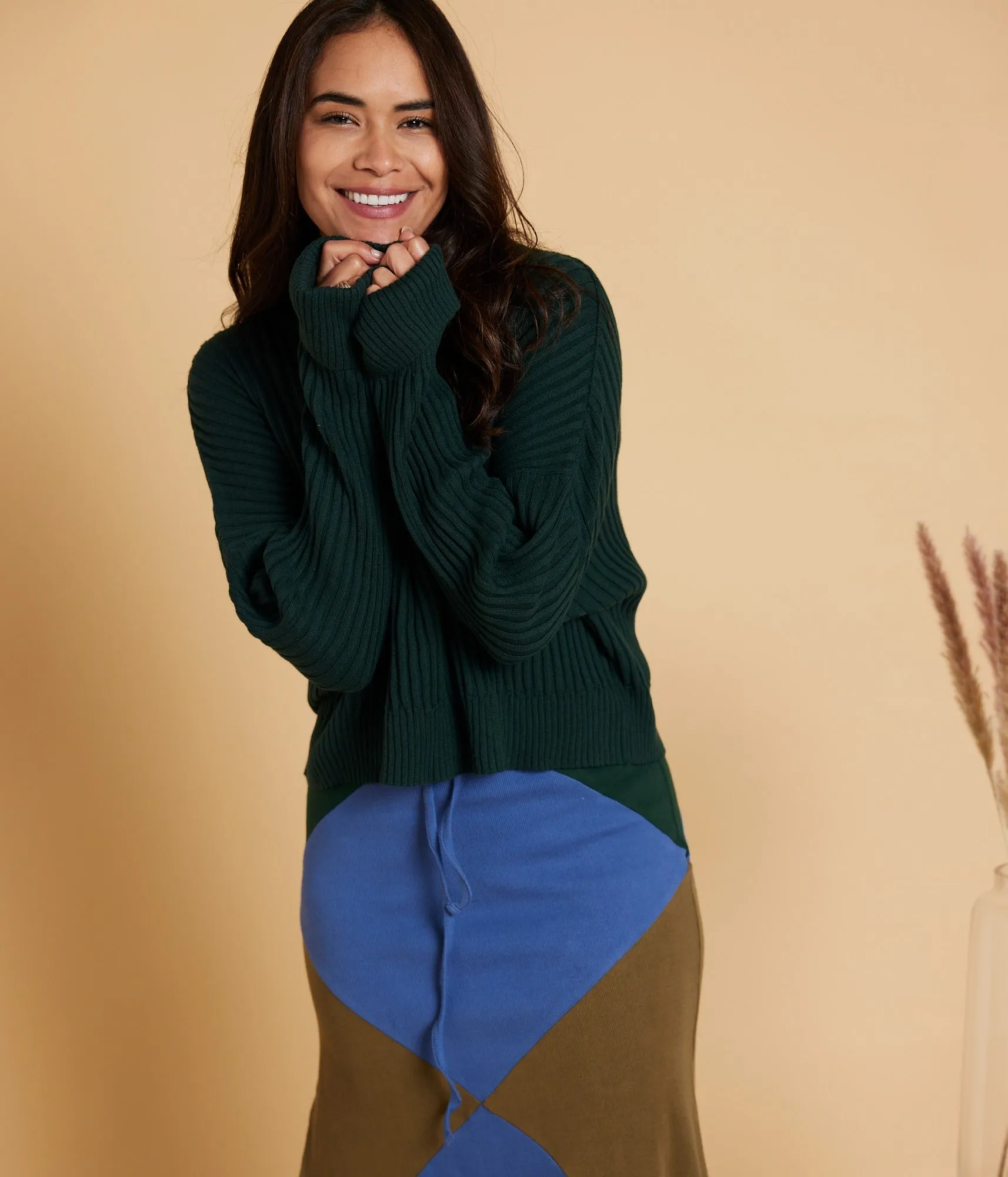 Diamond Organic Cotton Ribbed Sweater