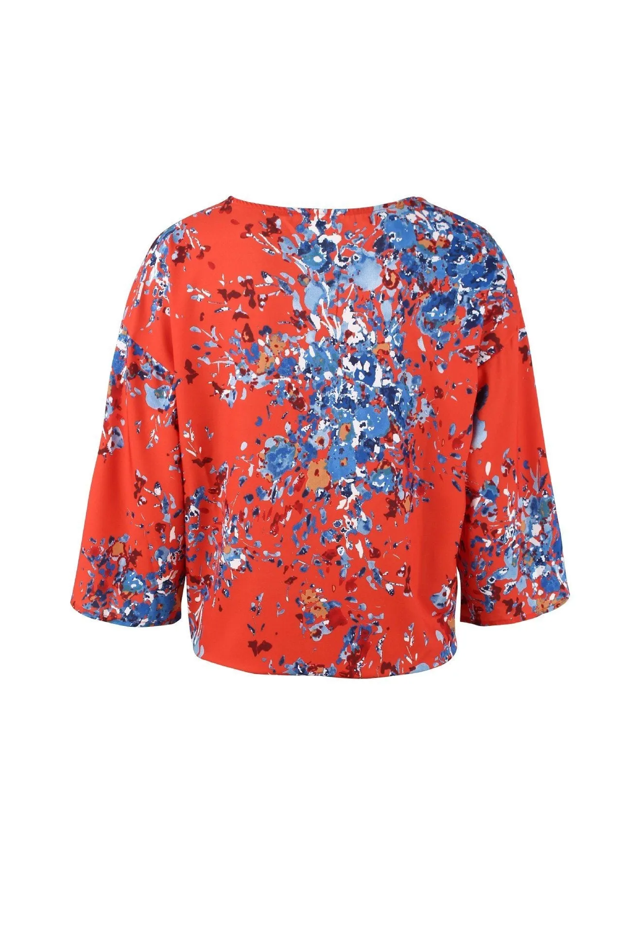 Digital Printed Floral Large Size Strap Fashion Chiffon Top