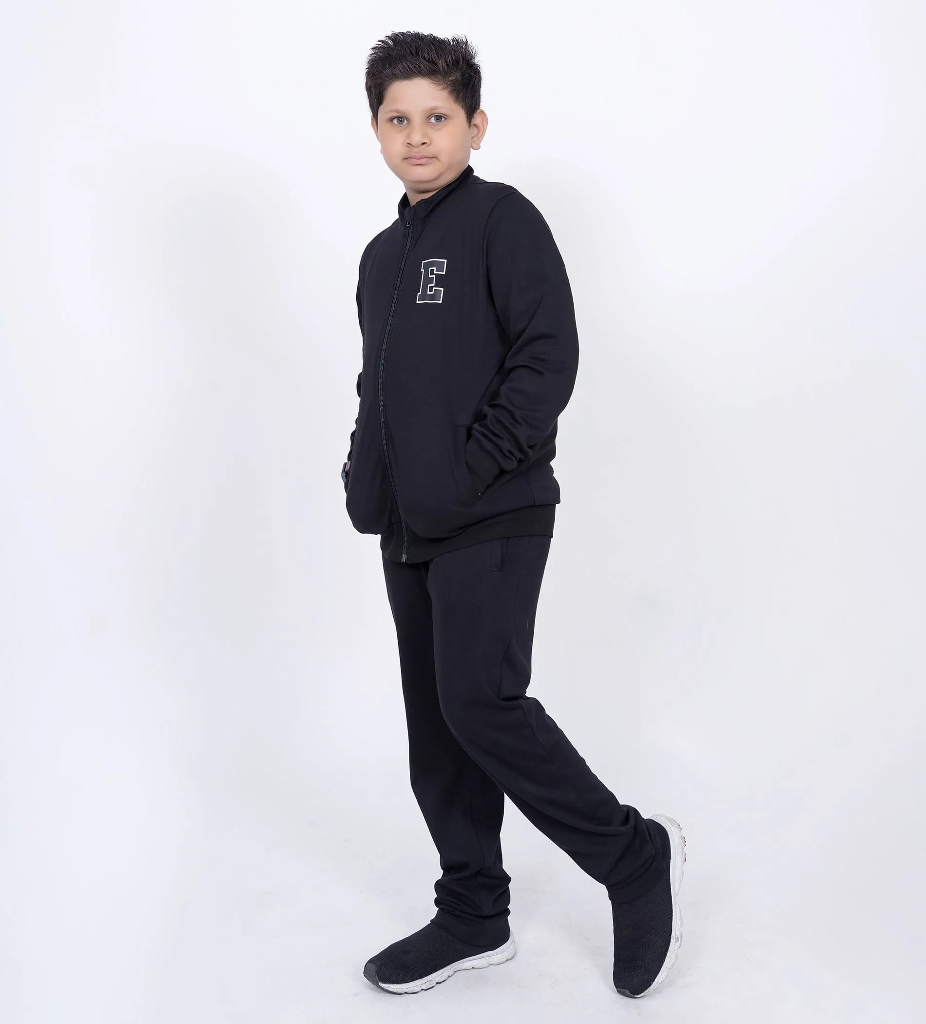 E Logo Black Tracksuit