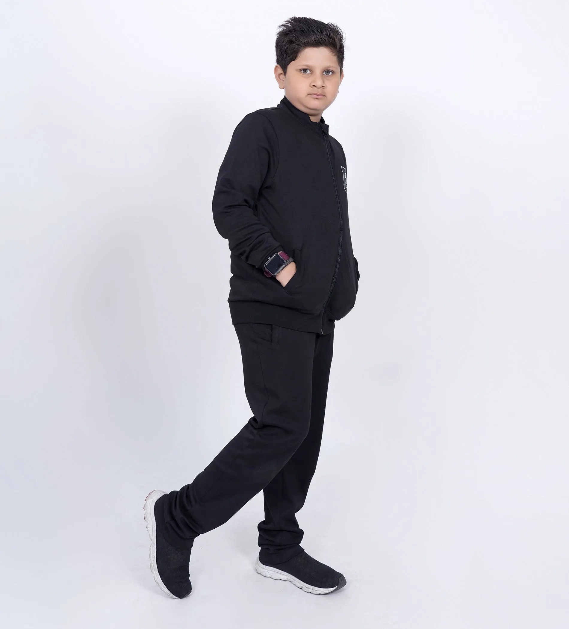 E Logo Black Tracksuit