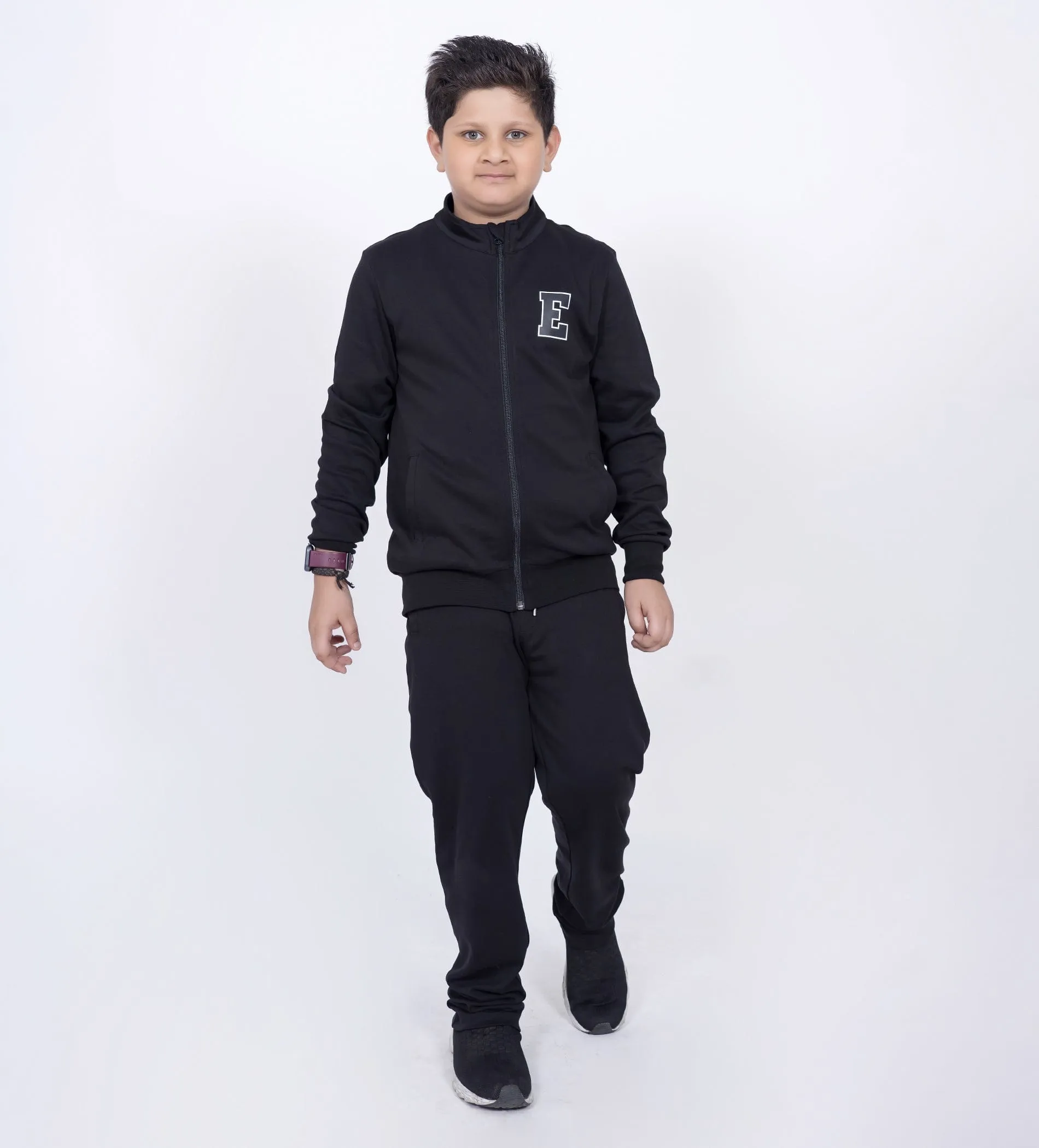 E Logo Black Tracksuit