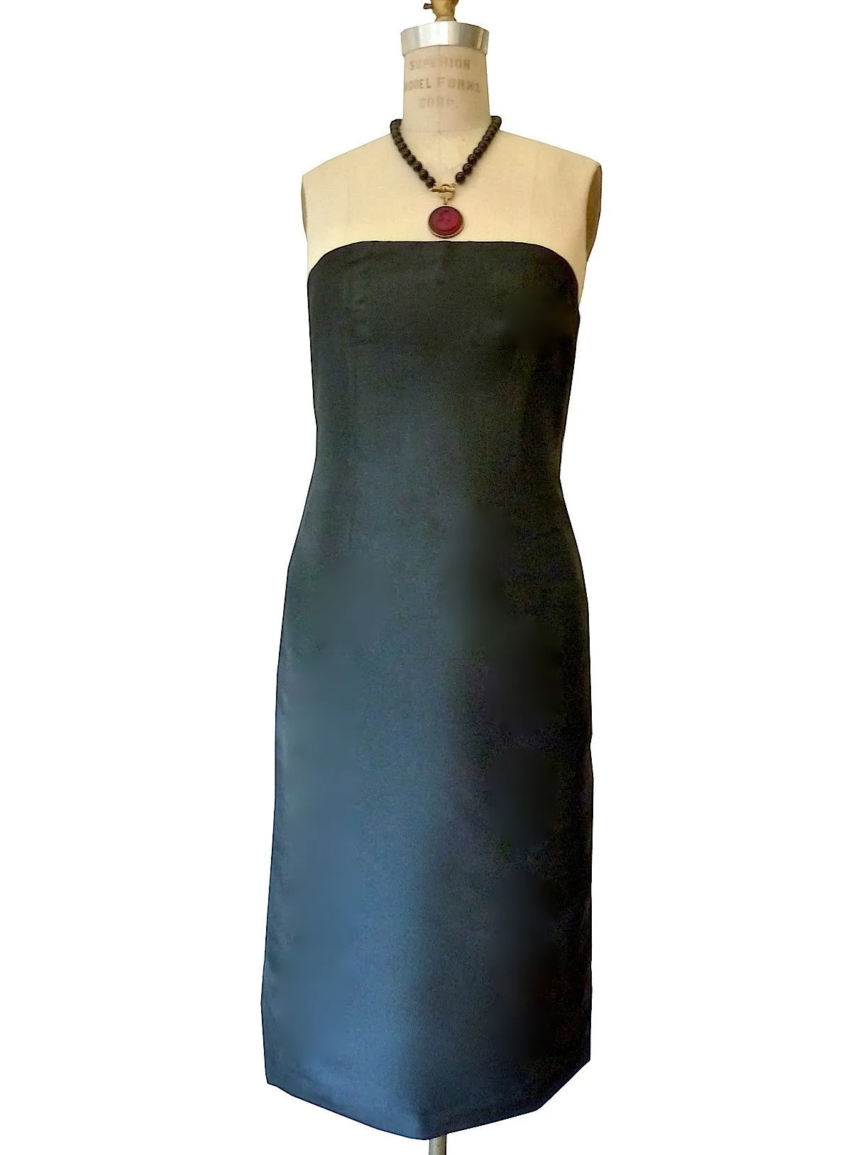 Empire Strapless Cocktail Dress Thai Silk Black