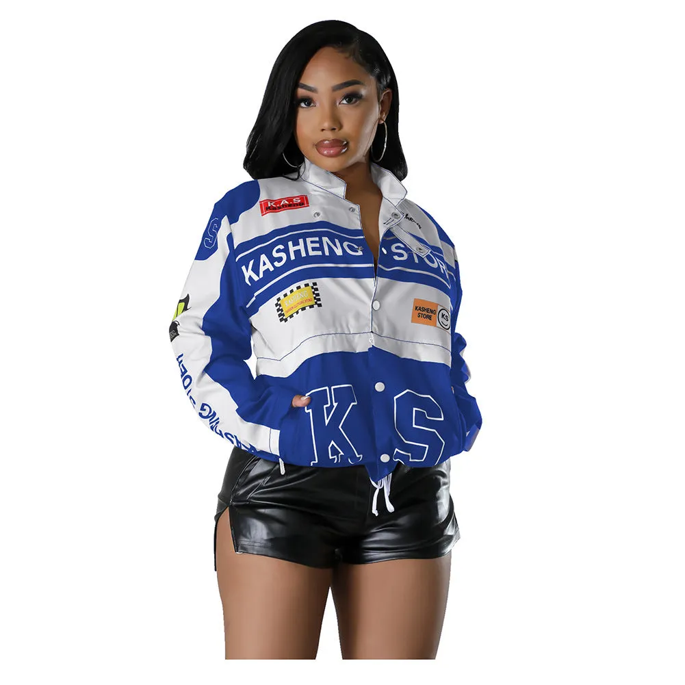 F5035 Detachable Two-Way Wear Motorcycle Jacket Cool Silk Cotton Printing Cardigan Jacket