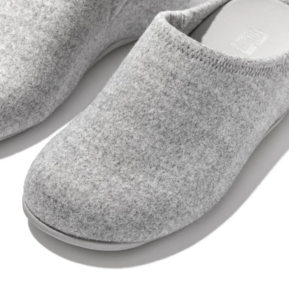 FitFlop Shuv Felt Clogs Grey