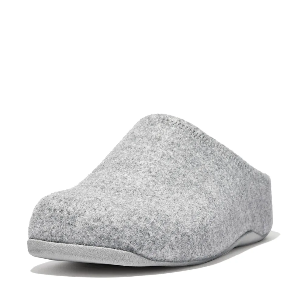 FitFlop Shuv Felt Clogs Grey