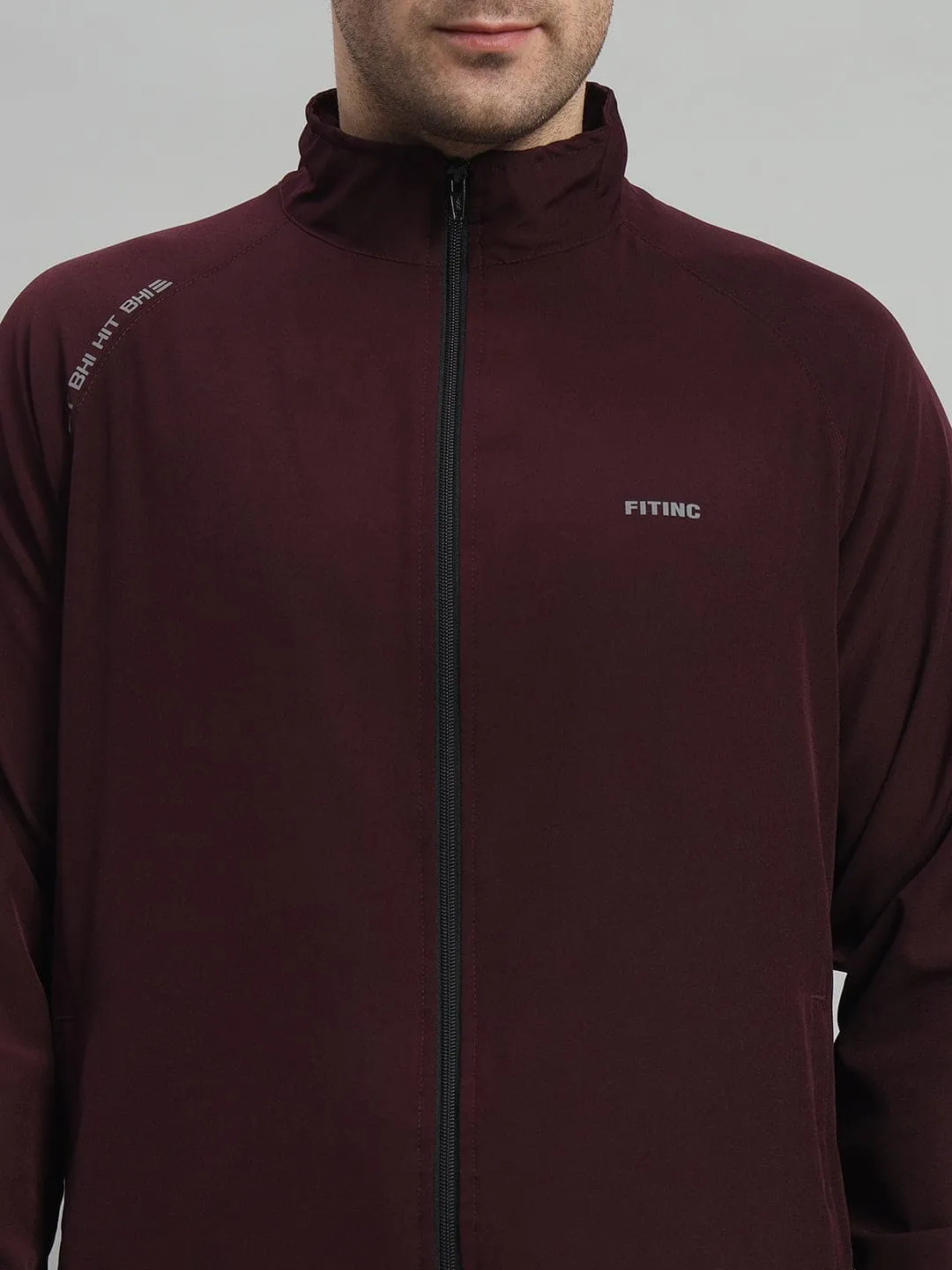 FITINC Sports Track Jacket for Men - Wine