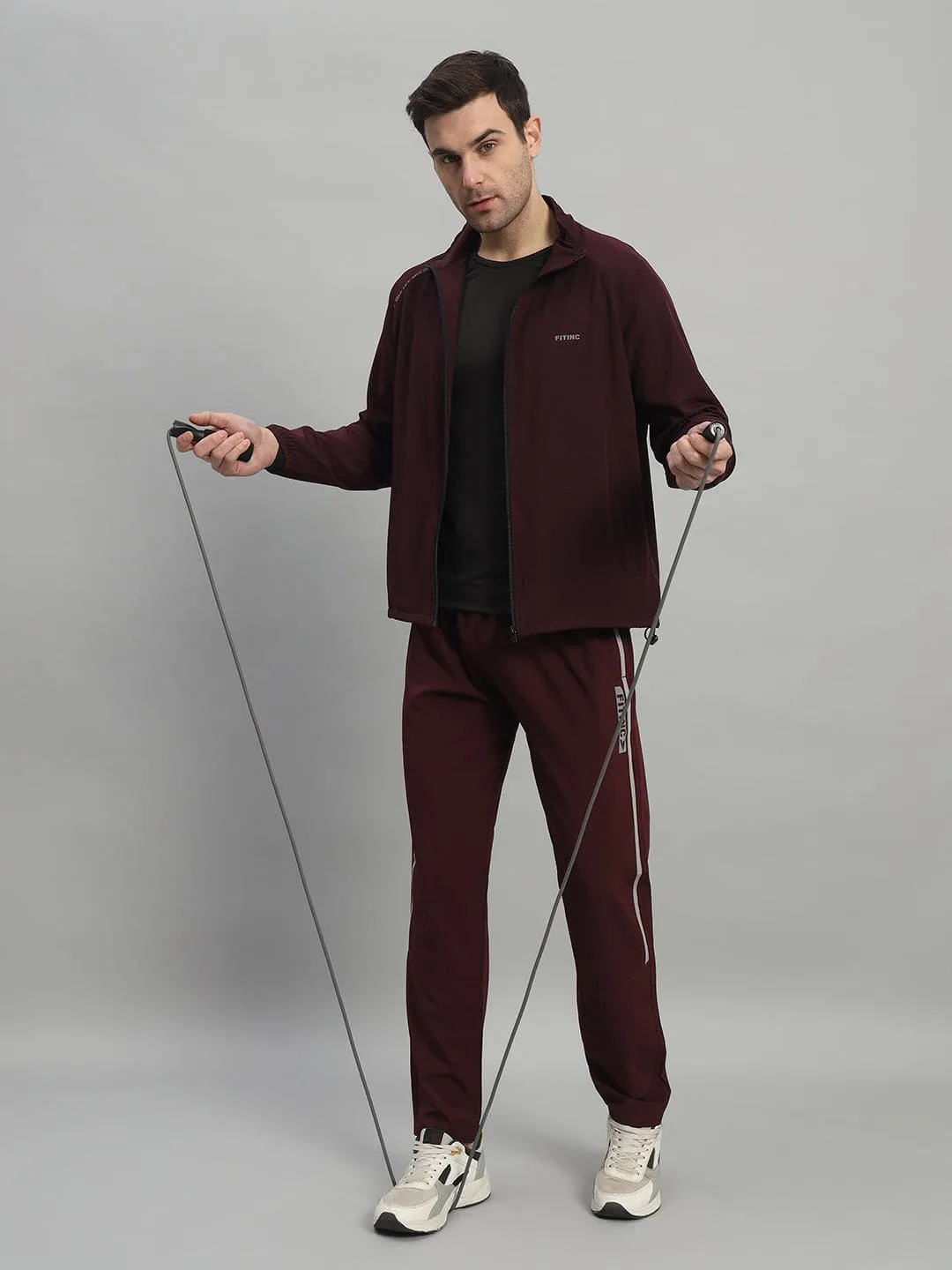 FITINC Sports Track Jacket for Men - Wine