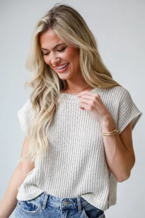 Flawless Confidence Taupe Knit Top