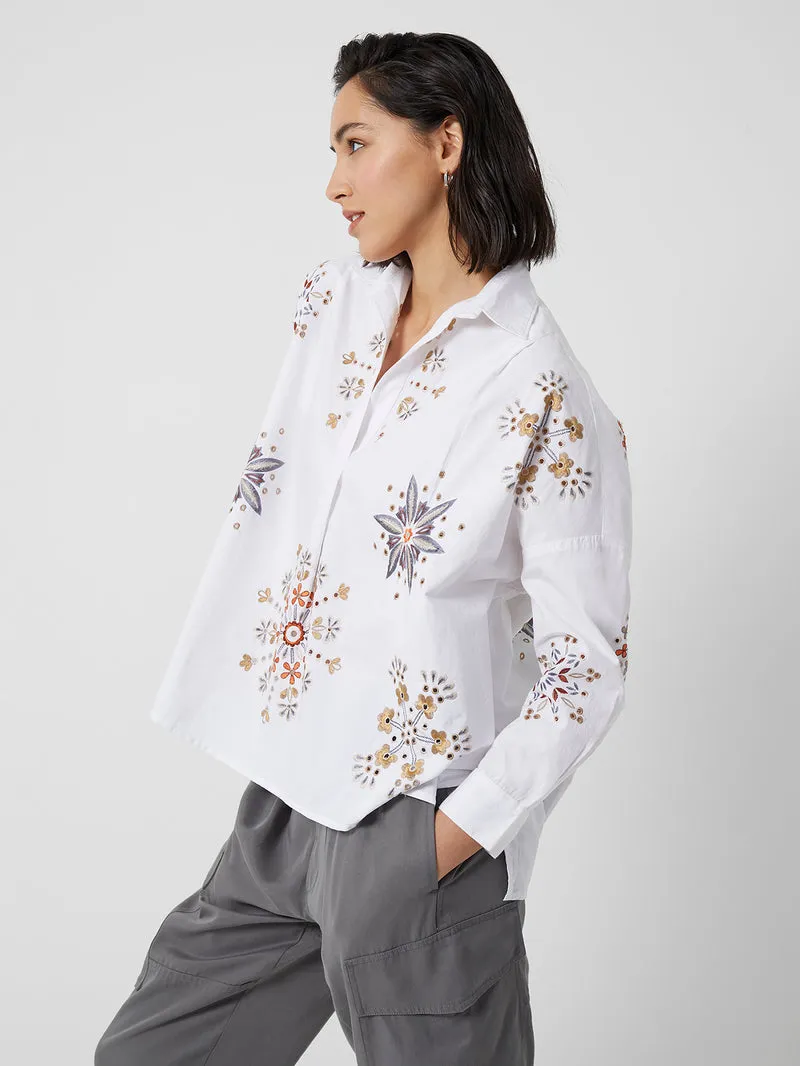 French Connection EZAN EMBROIDERED ORGANIC RHODES SHIRT 72SAX