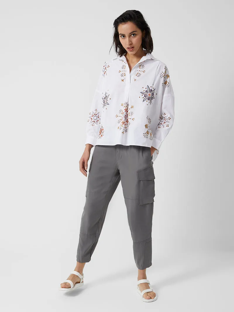 French Connection EZAN EMBROIDERED ORGANIC RHODES SHIRT 72SAX