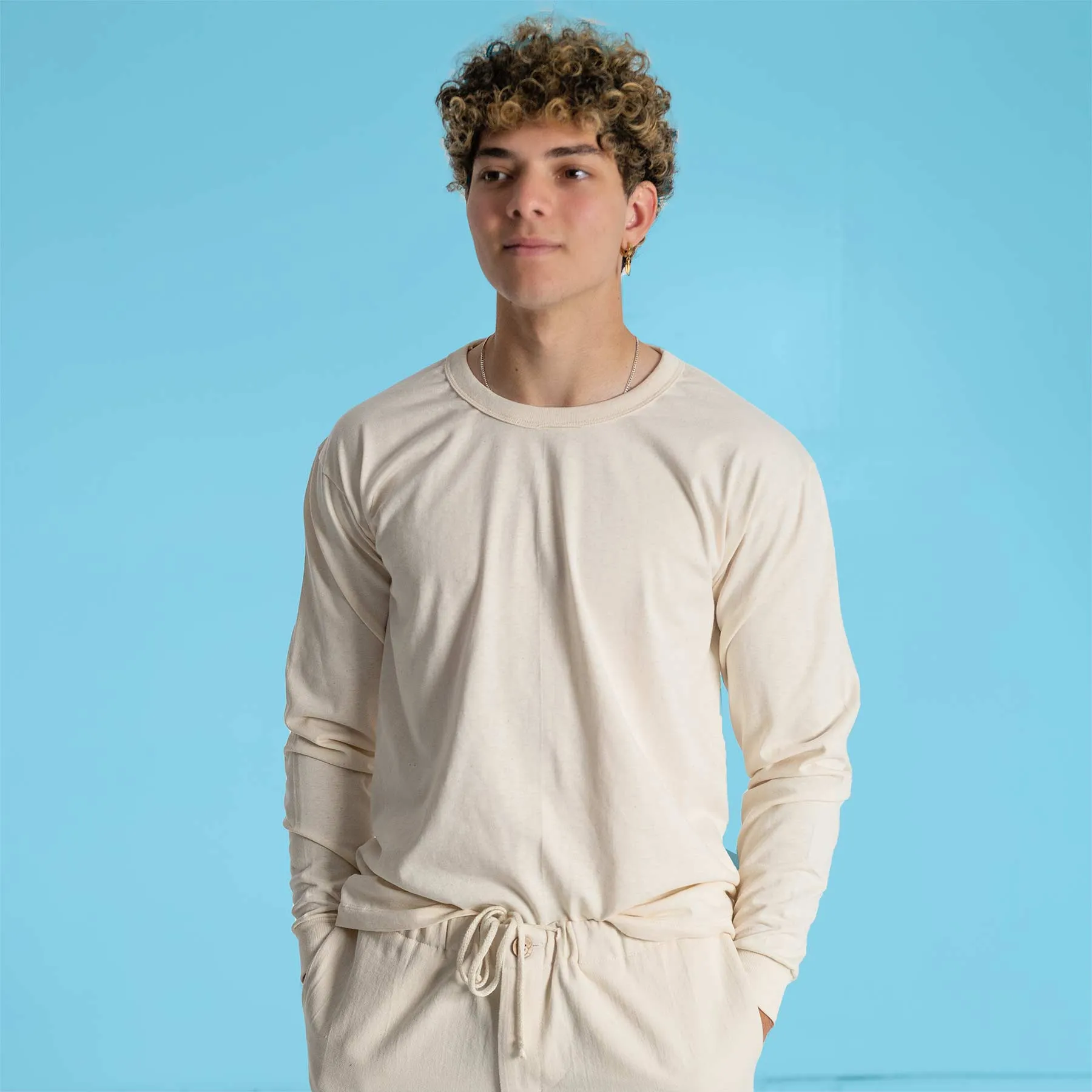 FRISCO 100% Organic Cotton Long-Sleeve T-shirt (Grown & Made in USA) (Unisex) (Elastic-free, Latex-free)