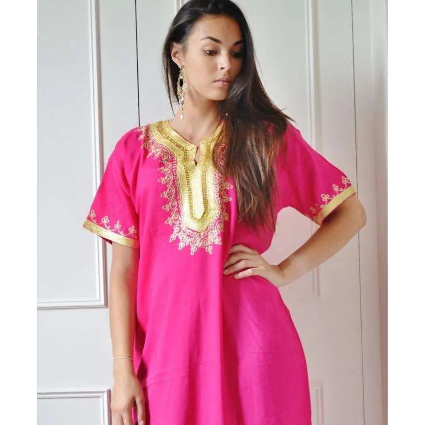 Fuschia Pink Resort Kaftan Fez Style