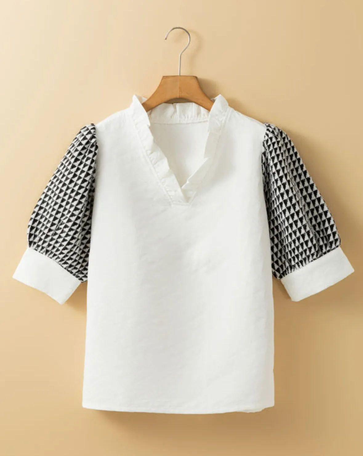 Geo Ruffle Top