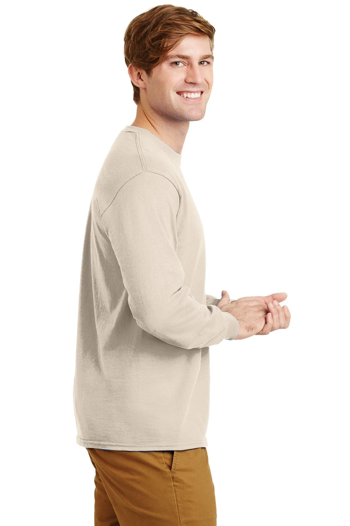 Gildan Ultra Cotton Long Sleeve T Shirt Natural