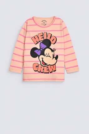 GIRLS MINNIE MOUSE STRIPER T SHIRT